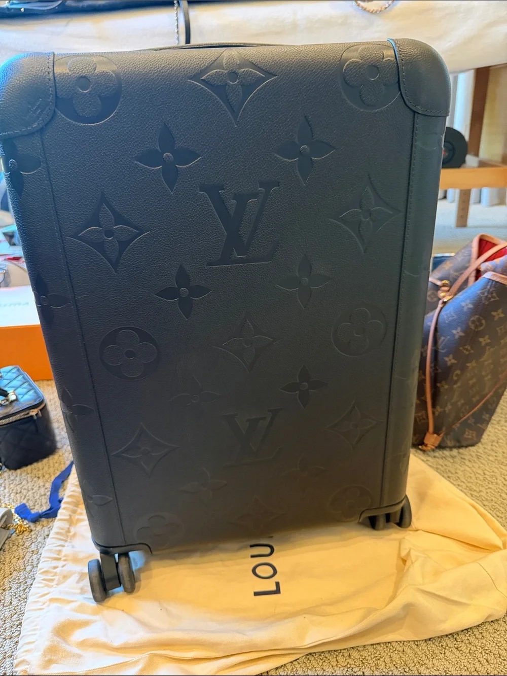 Louis Vuitton Black Embossed Monogram Carry-On - Picture 1 of 10